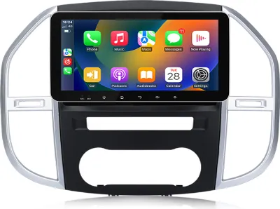 Obrázok produktu pre 4+64G 10,33" Carplay Android 15 Autorádio pre Mercedes Benz Vito W447 2014-2022 Mercedes Benz Vito W447 GPS Navi BT WIFI 4G SWC DAB+ RDS USB DSP FM 8-jadrový