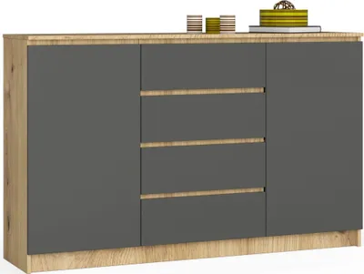 Produktbild von Kommode – Sideboard – Schubladenkommode – 160 cm – Artisan Eiche / Graphit – Strukturierter Stauraum im zeitlosen Stil