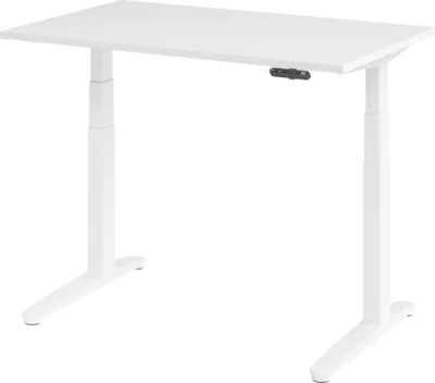 Produktbild von bümö Schreibtisch elektrisch XBHM - Nachbildung: Weiß, Größe:  120 x 80 cm, Gestell: Weiß