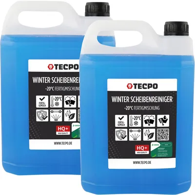 Produktbild von TECPO Scheibenfrostschutz, 10 Liter Antifrost -20°C Gebrauchsfertig – DEKRA  Scheibenreiniger im Winter für Klare Sicht