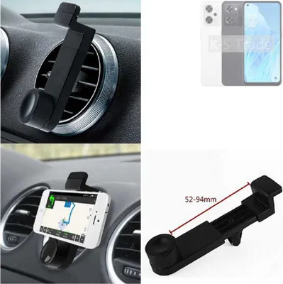 Produktbild von K-S-Trade Lüftungshalterung kompatibel mit Oppo Reno9 A KFZ-Halterung Autohalterung Handy-halterung Lüftungsgitter Lüftungsschlitze Schwarz