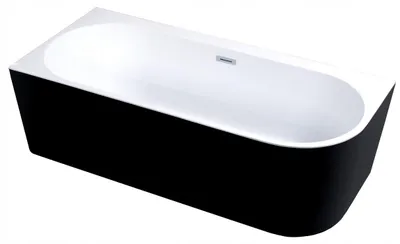 Zdjęcie produktu dla Wanna Wolnostojąca Narożna Pula Lewa 170 x 75 cm Czarno biała Corciano