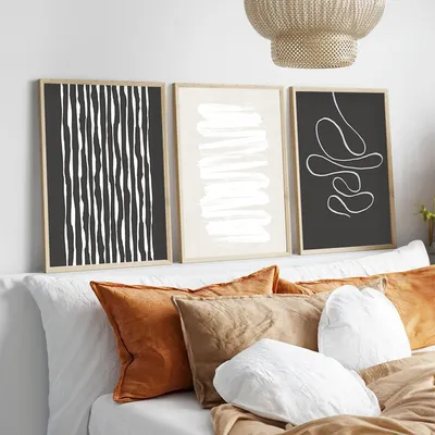 Immagine prodotto di Wallity, Huhu235 - 30 x 40, quadro decorativo in MDF con cornice (3 pezzi), multicolore, 100% MDF, 30 x 40 cm