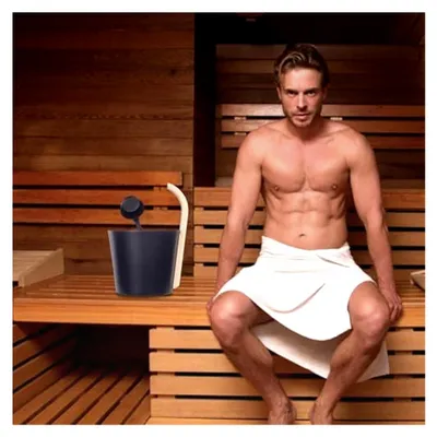 Produktbild von Saunaeimer und Schöpfkelle Set - 7L Sauna-Dampfwasser-Zubehör, Aluminium-Eimer