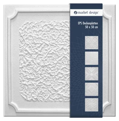 Produktbild von Deckenplatten 50x50cm Styropor EPS weiß 34 Dekore, Marbet Deckenverkleidung