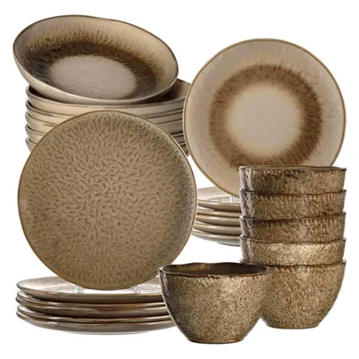 Zdjęcie produktu dla Zestaw ceramicznego naczyń Leonardo Matera, 24 elementy, kolor beżowy, model 026057
