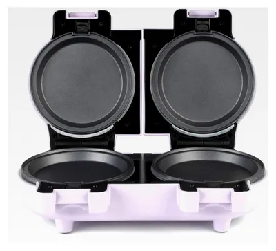 Produktbild von Doppel-Snack-Maker – Mini Dual Treat Maker, Abnehmbare Antihaft-Kochplatten, Kompakt, Enthält 4 Flache Platten für Omeletts & Kuchen, 4 Waffelplatten, Leicht zu reinigen, Pastell Lila