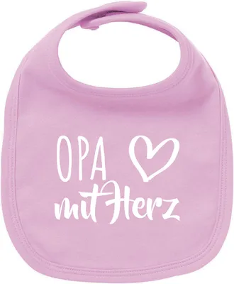 Produktbild von Huuraa Unisex Babylatz Opa mit Herz Geschenk Babypink  Baumwolle Opa Mitbringsel