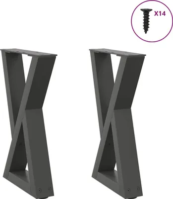 Obrázek produktu pro Nohy konferenčního stolku 2 ks antracitové 28 x (42-43,3) cm ocelové