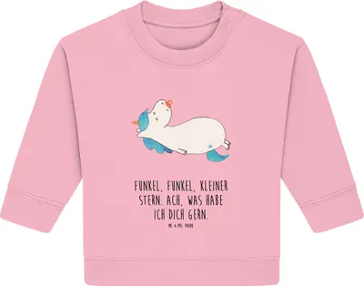 Produktbild von Mr. & Mrs. Panda Organic Baby Pullover Einhorn Schnuller 6. - 12. Monat - Baumwolle Pink - Geschenk, Einhörner, Mama, Geburtstag, Säugling, Bullover, Unicorn