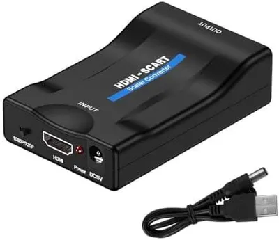 Produktbild von HDMI auf SCART Konverter - 720/1080P Switcher für Video und Audio, unterstützt PAL/NTSC, kompatibel mit SKY HD, Blu-Ray, HDTV, STB, VHS, Xbox, PS4, DVD, PC