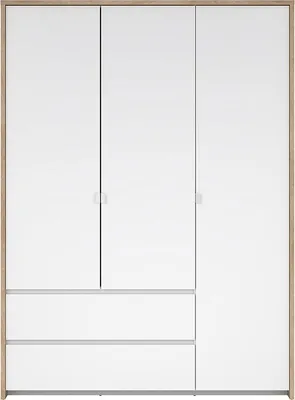 Produktbild von Next Kleiderschrank 3 Türen 2 Schubladen 149x200cm weiß Hochglanz.