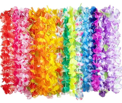 Image de Collier de fleurs, design tropical coloré, idéal pour les fêtes, 24 pièces