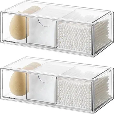 Produktbild von Transparanter Make-up-Organizer für Badezimmer - 2 Stücke - Acryl