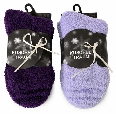 Produktbild von Sockswear 4 Paar Kuschelsocken 35-42 Uni Bettsocken Damen Kuschel Socken Haussoc