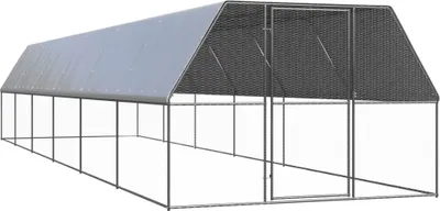 Immagine prodotto di The Living Store Gabbia per polli da esterno 3x12x2 m Acciaio zincato