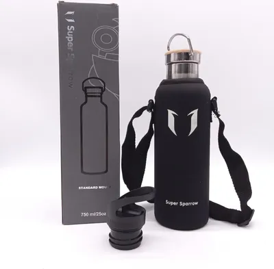 Produktbild von Super Sparrow Trinkflasche Edelstahl Wasserflasche - 750ml - Isolier Flasche mit Perfekte Thermosflasche für Das Laufen, Fitness, Yoga, Im Freien und Camping | Frei von BPA