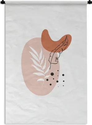 Produktbild von MuchoWow® Wandteppich Wandbehang Blätter - Botanisch - Abstrakt - Pflanzen 90x135 cm Tapisserie Dekoration Wandtuch - Baumwolle - Wandskulptur