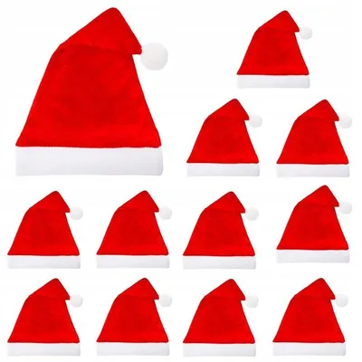 Produktbild von 12-teiliges Weihnachtsmann-Kostümset mit Hut und Kleid, rot