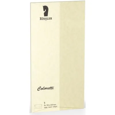 Produktbild von Rössler Papier 220702922 Coloretti Briefumschläge - DL, 5 Stück, sandgelb