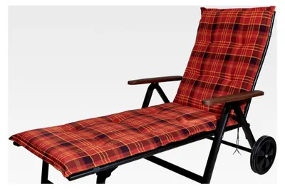 Produktbild von Polsterauflage für Rollliege Milano rot-gelb kariert 190x60x6 cm