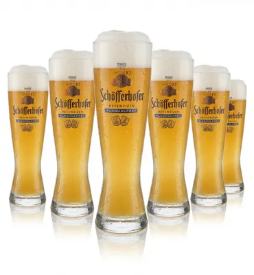 Produktbild von 6x Schöfferhofer Glas 0,5l Weißbier Hefeweizen Alkoholfrei Gläser Set Brauerei