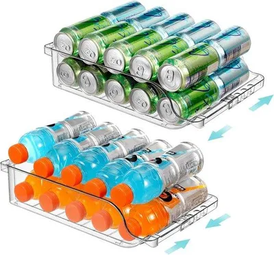 Productafbeelding van Famanu Blikjesorganizer, verstelbaar - Uitbreidbare drankdispenser voor in de koelkast