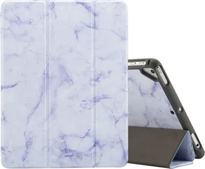 Produktbild von Mobigear Tri-Fold Marble iPad 5 (2017) Hülle Klapphülle + Stifthalter - Lila