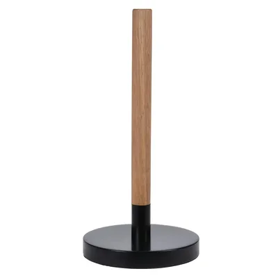 Produktbild von Excellent Houseware Küchenhandtuchrollenhalter, Bambus/Metall, 15 x 31 cm, braun/schwarz