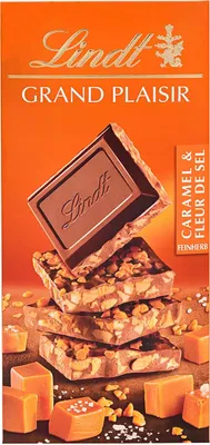 Produktbild von Lindt Grand Plaisir Caramel und Salz mit Vollmilch Schokolade 150g