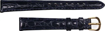 Produktbild von Eichmüller Dunkelblaues Leder Uhrenband 12 mm mit goldenem Schnallenverschluss