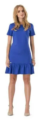 Produktbild von Damen Kleid Klassisch Elegant mit Rüschen; Blau/M/38