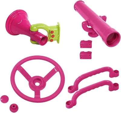 Imagen del producto de Accesorios para parques infantiles: Barco pirata rosa con ruedas, para niños a partir de 3 años