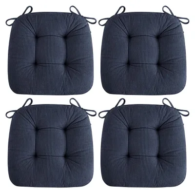 Produktbild von Stuhlpolster für Esszimmerstühle im 4er Set, weiche Küchenstuhlpolster 46x46x8 cm, rutschfest, marineblau