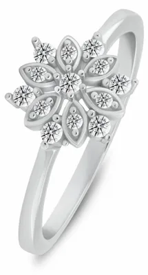 Productafbeelding van Charmante zilveren ring met zirkonia's, model RI141W - Omtrek: 54 mm