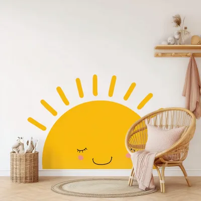 lächelnde Halbsonne für das Kinderzimmer – Decords Wandtattoo, Produktansicht 1