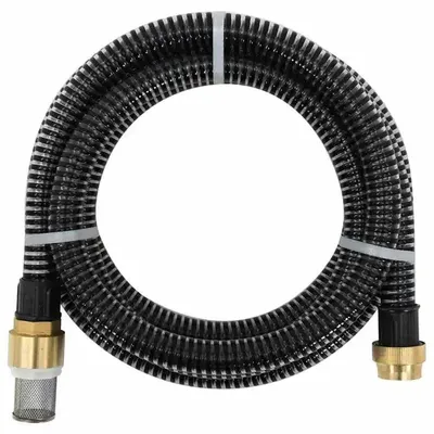 Produktbild von Saugschlauch - PVC Saugschlauch für Pumpe - 10 m - Ø 2,8 cm - 6 bar - Temperaturbereich -5 bis 60 °C - Messingkupplungen mit Rückschlagventil und Sieb - Armeegrün