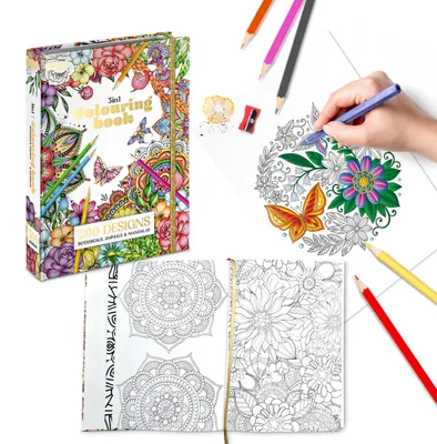 Produktbild von Joya Creative Luxe Malbuch für Erwachsene A4 – 300 Ausmalbilder mit Mandalas, Tieren & Botanischen Illustrationen