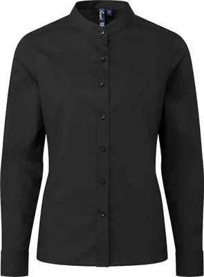 Image de Premier - chemise formelle col papy pour femme PC4926 (XL) (Noir)