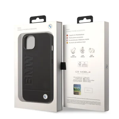 Zdjęcie produktu dla Etui Bmw Bmhcp14Msllbk Iphone 14 Plus / 15 Plus 6,7 Czarny/Black Leather Stamp