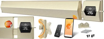 Produktbild von KESSER® Dunkelheizstrahler Heizstrahler mit Fernbedienung & WiFi APP Terrassenheizer Infrarot Terrassenheizstrahler Wand-Heizstrahler Schwarzstrahler Quarzstrahler Terrassenstrahler Timer