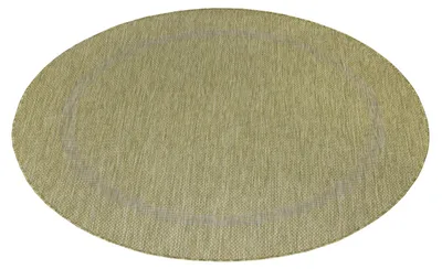 Immagine prodotto di Carpetsale24 Tappeto Interno Esterno Tessitura Piatta Look Sisal con Bordo Impermeabile per Cucina Terrazza Soggiorno, Dimensioni: 120 cm rotondo