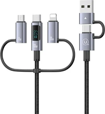 Produktbild von USAMS 6-in-1 USB-C-Kabel 2 m Schnellladung Schwarz