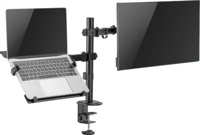Produktbild von Monitorarm mit Laptopständer - drehbar drehbar neigbar höhenverstellbar - 17 - 32 Zoll Bildschirm