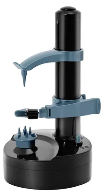 Produktbild von Elektrischer Kartoffel-, Obst- & Gemüseschäler - Tischmodell - 24W - Automatisch - Verstellbar 5–15 cm, Ø 5–10 cm - Schälstärke ca. 1 mm - Edelstahl/ABS - 4×AA (ohne Batterien) - Schwarz