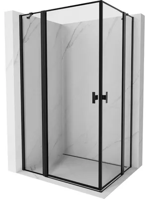 Obrázek produktu pro Mexen Mist Duo sprchový kout otočný 120 x 90 cm, černý rámeček, černý - 8A4-120L-090P-70-70
