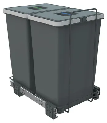 Produktbild von ECOFIL Abfallsammler 24+24L mit Deckel; vollausziebar; Bodenmontage ab Korpusbreite 40cm