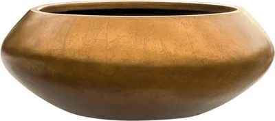 Productafbeelding van Baq plantenpot/plantenbak, mat goudgeel, diameter 40 cm, hoogte 15 cm, opening 28 cm