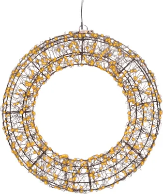 Produktbild von Kaemingk Lumineo LED Kranz 500 LED klassisch warm außen 38 cm Metall schwarz