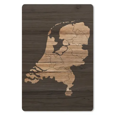 Produktbild von MuchoWow® Mauspad Mousepad Karte - Niederlande - Holz 18x27 cm - Mousepads - Maus Mat - Pad - Mausunterlage